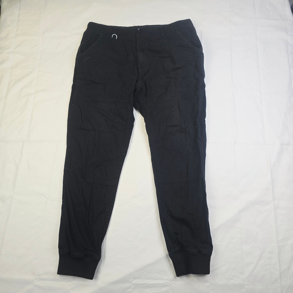 Publish Men's Jogger Pants Size 36 Black D-Ring Feather Logo Streetwear H20